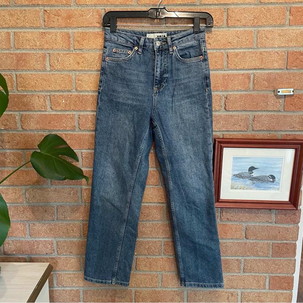 Topshop High Waisted Moto Jeans Denim
